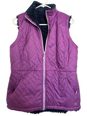 Mountain Hardwear Reversable Full Zip Vest Size Medium Pockets EUC Navy Pink